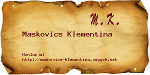 Maskovics Klementina névjegykártya